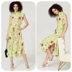 Marissa Webb CollectiveButton Front Ruffle Midi Dress Sz 2